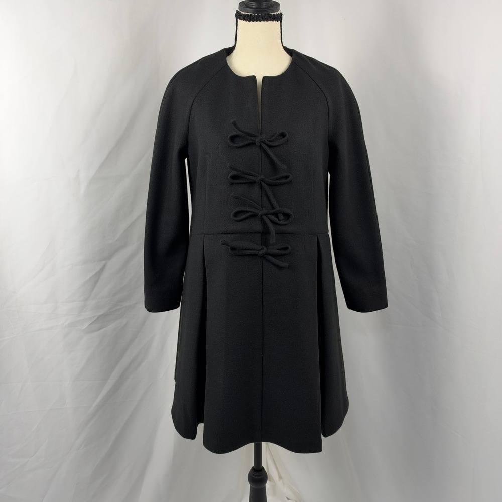 Tuckernuck Blair Bow Front Coat Dress Women S Black Pleated Mini